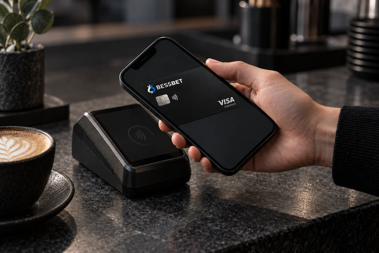 Paying with the BessBet card on a phone