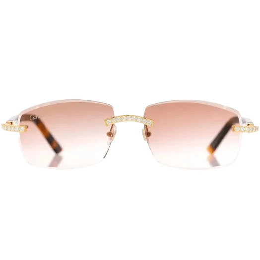 Cartier · Cartier Glasses Iced Out Diamond Rimless - 2.50ctw - Yellow Gold