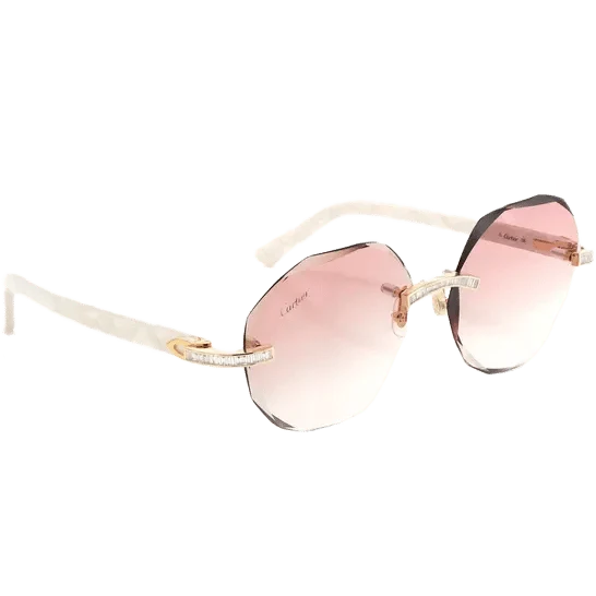 Cartier · Cartier Glasses Iced Out Diamond Rimless - 1.60ctw - Yellow Gold
