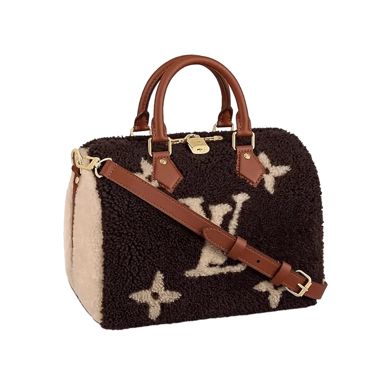 Louis Vuitton · Louis Vuitton Speedy Bandouliere Monogram Teddy Fleece 25 Brown