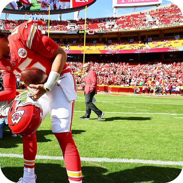 NFL sideline pass with a pre-game player meet and greet